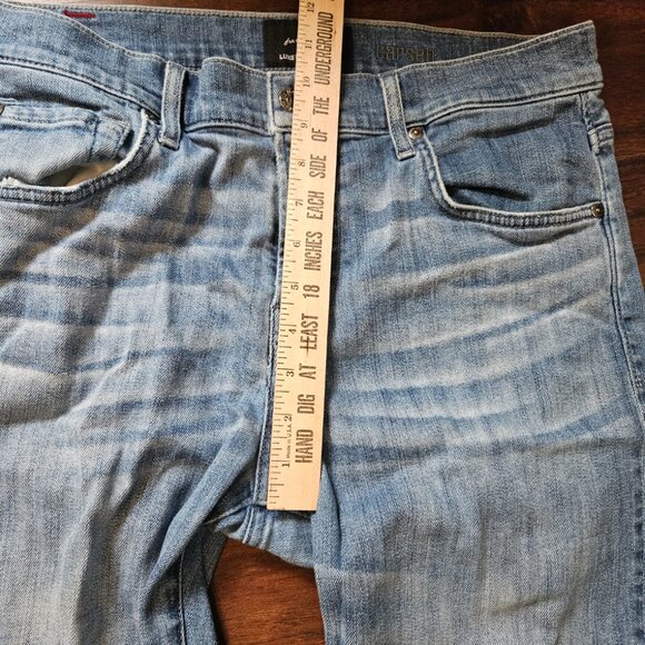 7 For All Mankind Luxe Performance Jeans Mens 30x32 Faded Stretch Slim Fit USA - Picture 7 of 9